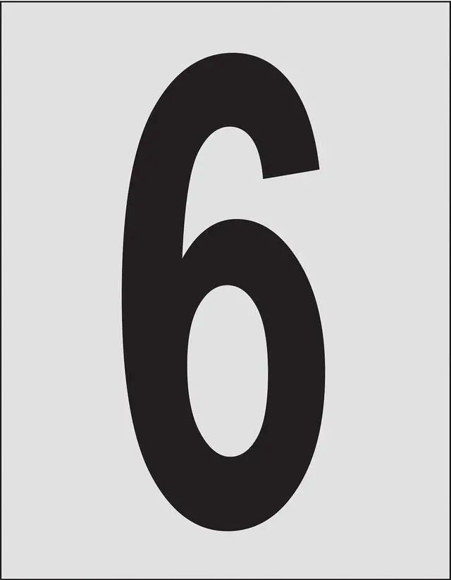 Alt view image 2 of 2 - BRADY 5900-6 Number Label,1in.H Character,PK25