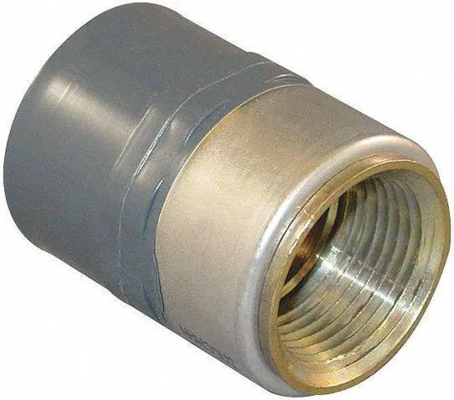 Main image of ZORO SELECT 835-020BR PVC, Brass Female Adapter, FNPT x Socket, 2 in Pipe Size