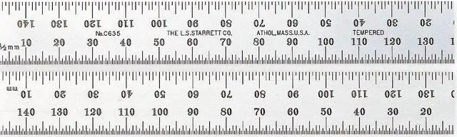 Main image of STARRETT C635E-150 Steel Rule,Spring Tempered,150mm,Type 35