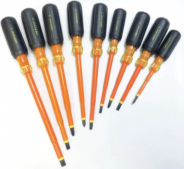 Main image of IDEAL 35-9103 Insulated Screwdriver Set, Slotted/Phillips, Square, 9 pcs