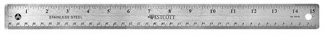 Alt view image 5 of 8 - Westcott Ruler, 15 Inch, Stainless Steel 15" Stainless Steel 10416