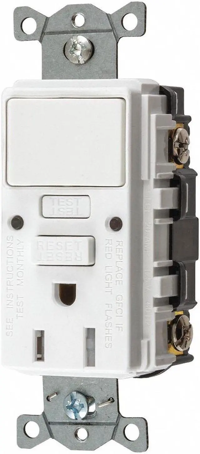 Main image of HUBBELL WIRING DEVICE-KELLEMS GFSPST15W GFCI Rceptcle, Commer., 15A, 0.5 HP