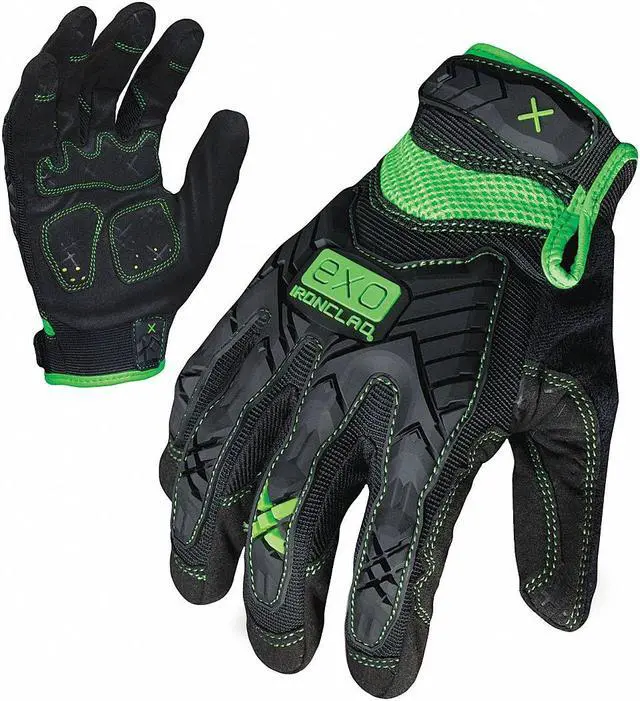 Alt view image 2 of 8 - IRONCLAD EXO-MIG-04-L Large Black TPR Closure Cuff Impact Utility Glove