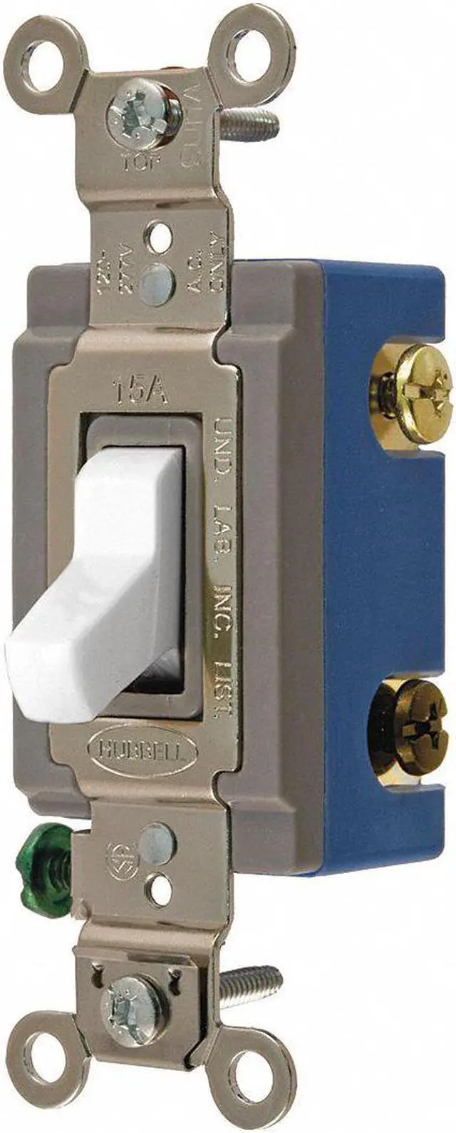 Alt view image 2 of 2 - HUBBELL WIRING DEVICE-KELLEMS HBL1203W Wall Switch,White,1/2 HP,3-Way Switch