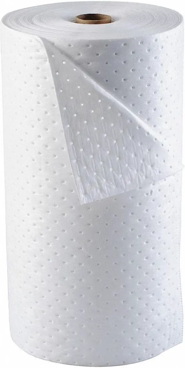 Main image of BRADY OP350-DP Sorbent Roll, 38 gal, 30 in x 150 ft, Oil, White, Polypropylene