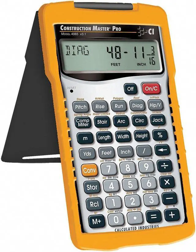 Alt view image 7 of 20 - CALCULATED INDUSTRIES 4065 Construction Calculator,Pro,5 5/8x3 In