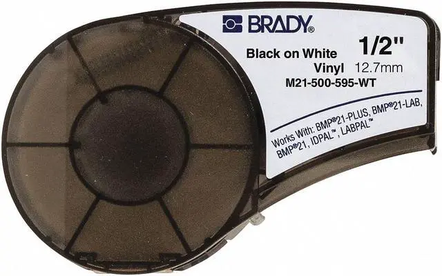 Main image of Brady Label Cartridge,Black/White,1/2 In. W  M21-500-595-WT