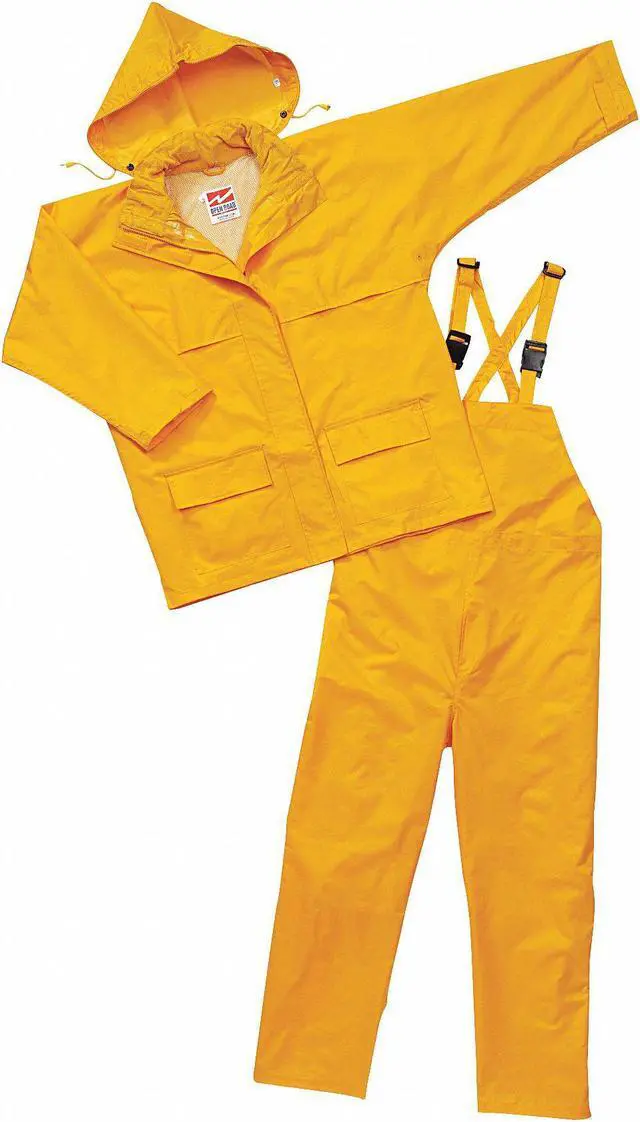 Alt view image 4 of 5 - VIKING 2900Y-XXL 3-Piece Rainsuit with Detachable Hood, Polyester, PVC, 150 den