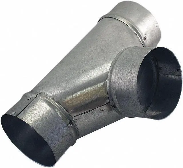 Main image of GREENSEAM GRFTJ8GA26 Round Duct Tee, 8 in Duct Dia, Galvanized Steel, 26 ga GA,