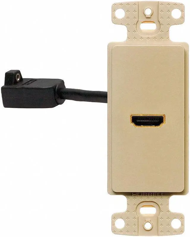 Alt view image 2 of 2 - HUBBELL WIRING DEVICE-KELLEMS NS801I Video Wall Plate and Jack,HDMI,Ivory