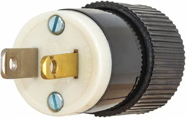 Alt view image 3 of 3 - BRYANT 9754NS Straight Blade Plug, 1-15P, 15 A, 125V AC, 2 Pole, Screw