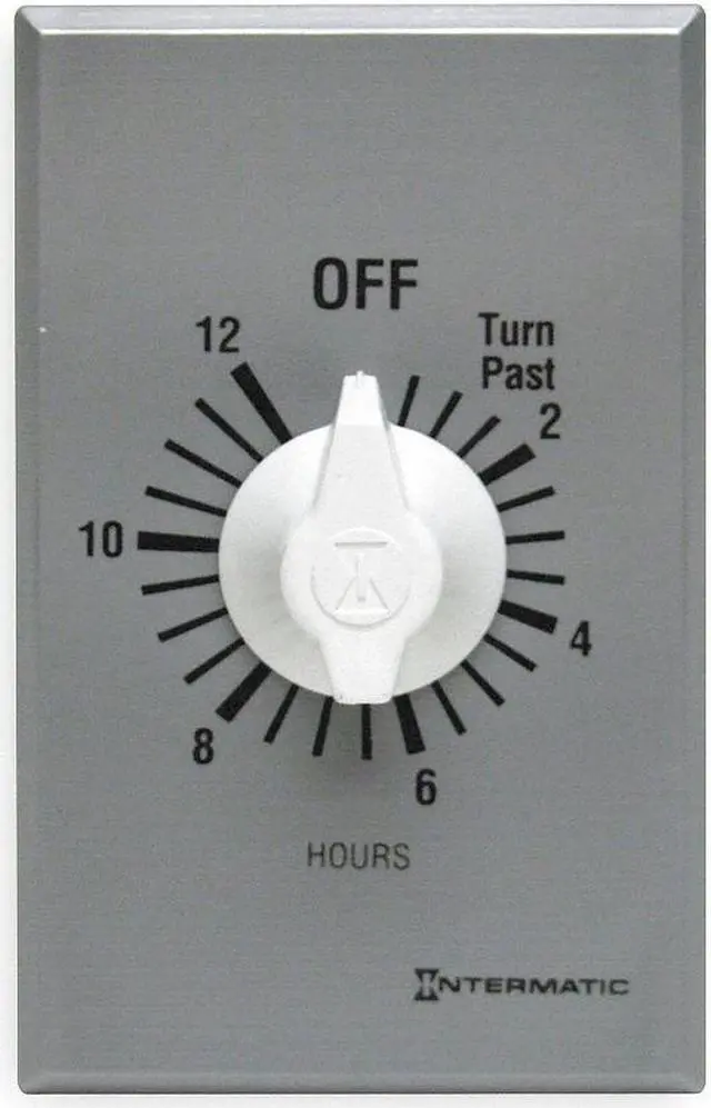 Main image of INTERMATIC FF412H Timer,Spring Wound,12 Hr,DPST,Silver