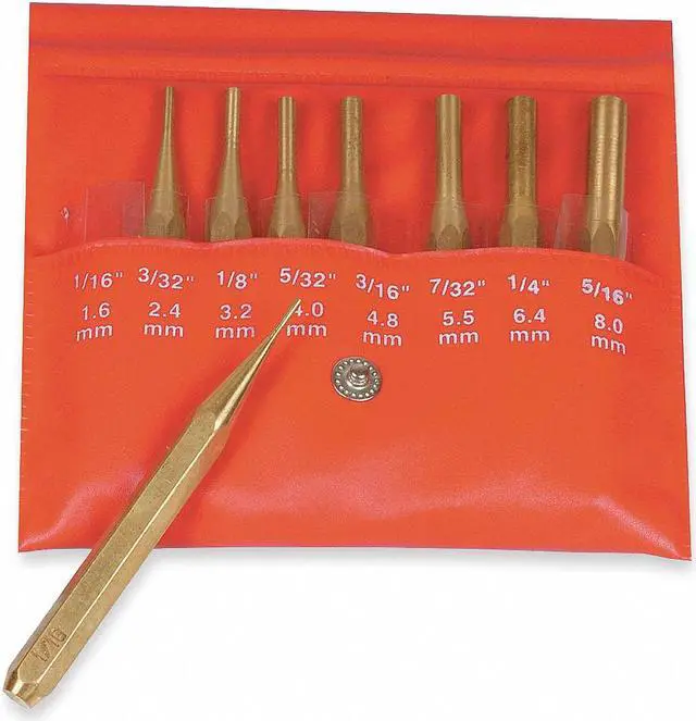 Main image of Mitutoyo Drive Pin Punch Set,8 Pieces,Brass  985-120
