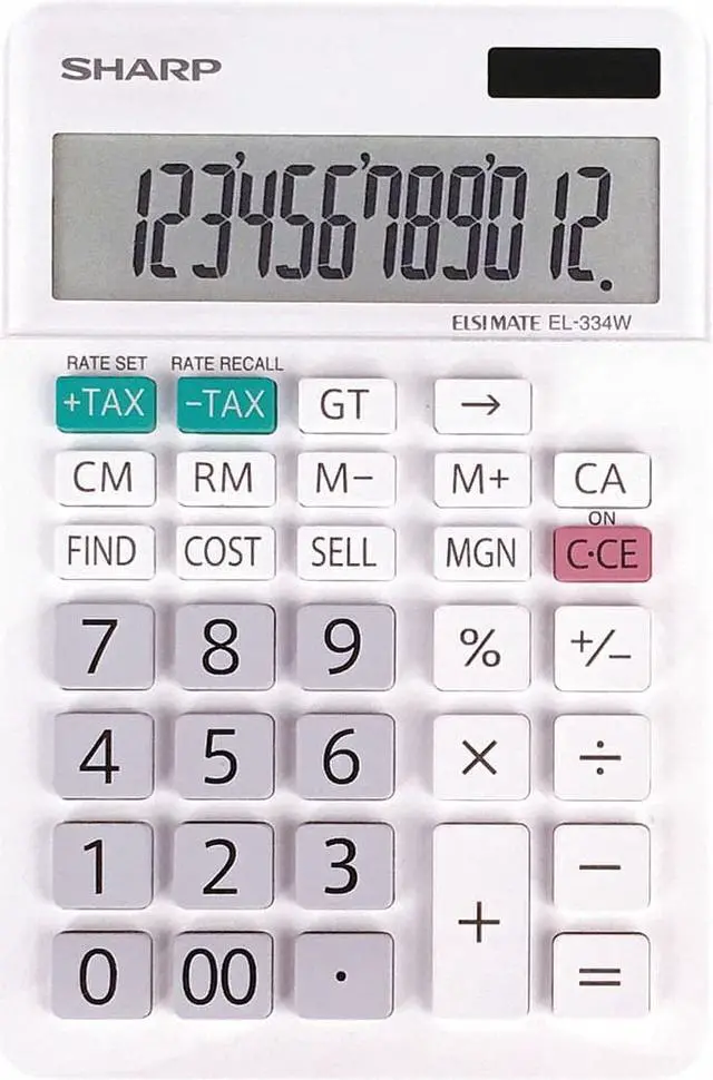 Alt view image 20 of 20 - Sharp Calculators EL-334WB Business Calculator, White 4.0