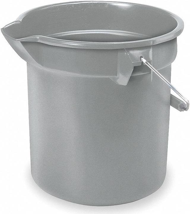 Rubbermaid 14 qt Grey Plastic Utility Bucket -12Dia x 11 1/4H