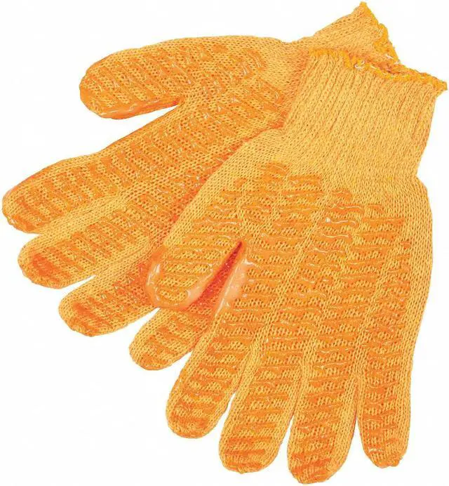 Alt view image 2 of 2 - MCR SAFETY 9675MM Knit Gloves, Acrylic, Fish Net Palm, Orange, M, 12 PK