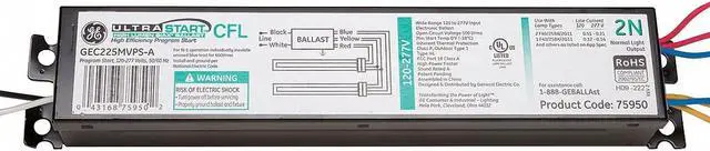 Main image of Ge Current CFL Ballast,Programmed Start,28W,2 Bulbs HAWA GEC225MVPS-A