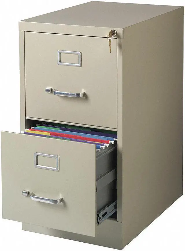 Alt view image 2 of 8 - Hirsh 22-in Deep 2 Drawer, Letter Width, Vertical File Cabinet, Putty