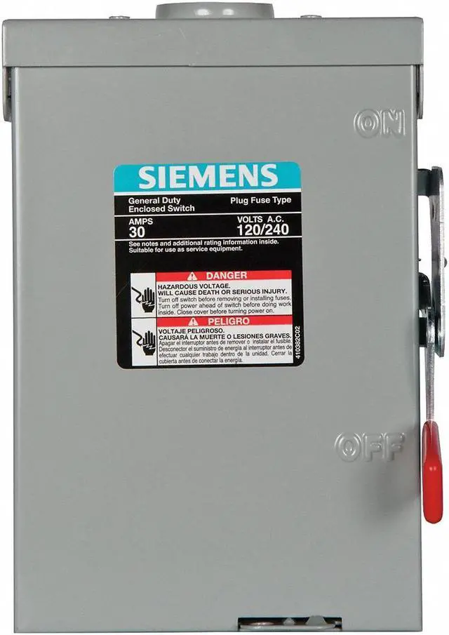 Alt view image 2 of 2 - SIEMENS LF211NR Fusible, Safety Switch, General Duty, 240 V, 2PST