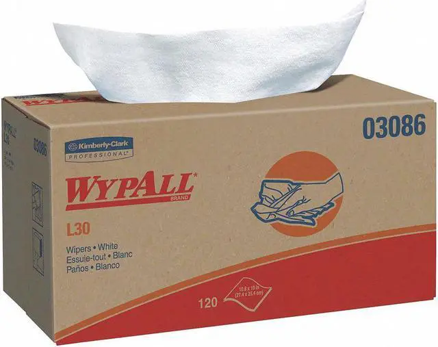 Main image of L30 DRC (Double Re-Creped) Disposable Wipes, 120 Ct. 9-4/5" x 10" Sheets, White
