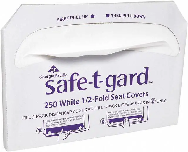 Alt view image 2 of 4 - Georgia Pacific GPC47046 0.5 Fold Toilet Seat Covers, White - 14.5 in. x 17 ft.