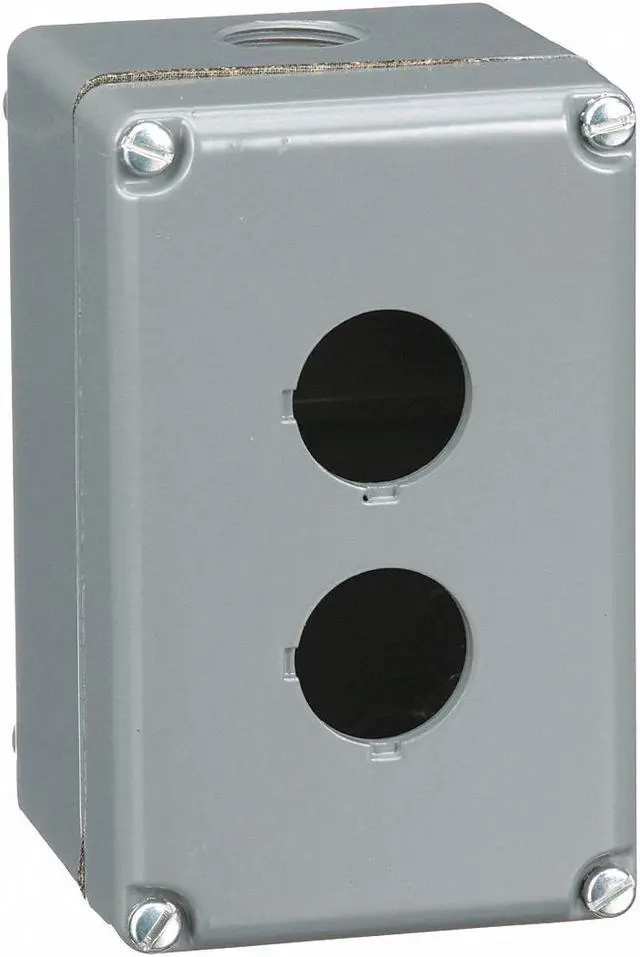 Main image of SCHNEIDER ELECTRIC 9001KY2 Pushbutton Enclosure,30mm,2 Holes,Al