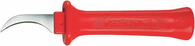 Alt view image 4 of 4 - Knipex 98-53-13 Insulated Dismantling Knife - Narrow, Fixed Hook Blade