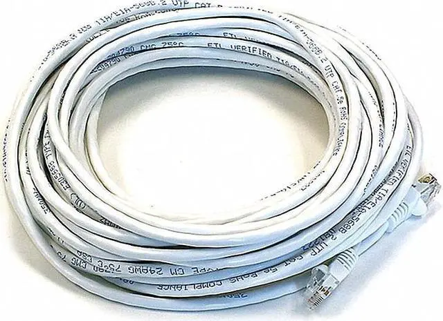 Alt view image 4 of 19 - Monoprice Cat6 Ethernet Patch Cable - Network Internet Cord - RJ45, Stranded, 550Mhz, UTP, Pure Bare Copper Wire, 24AWG, 50ft, White