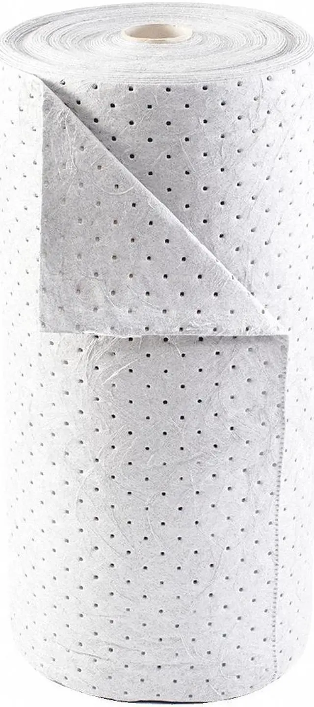 Alt view image 2 of 6 - BRADY BRO150 Sorbent Roll, 38 gal, 30 in x 150 ft, Oil, White, Polypropylene
