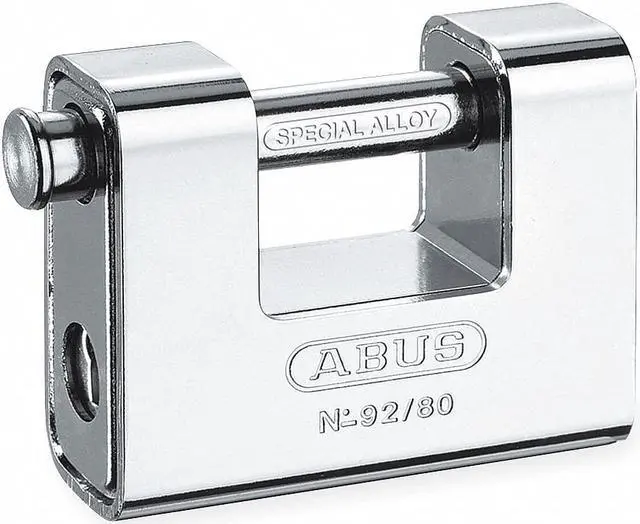 Alt view image 4 of 4 - ABUS 92/80 KD Padlock, Keyed Different, Shutter Shackle, Brass Body, Steel