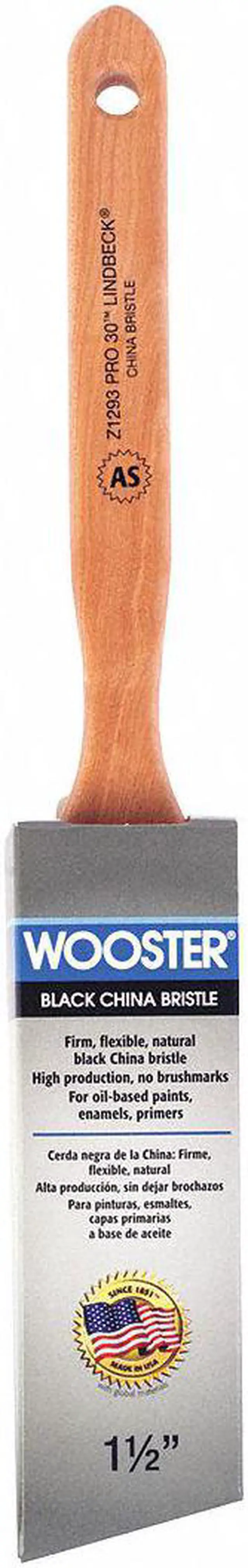 Main image of WOOSTER Z1293-1 1/2 1-1/2" Angle Sash Soft, Black China Bristle, Paint Brush,