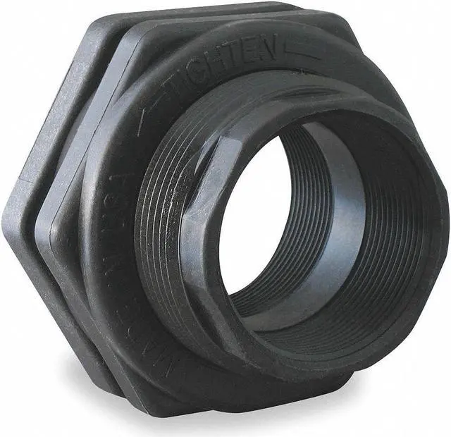 Main image of BANJO TF150 Bulkhead Tank Fitting, Polypropylene, 1-1/2 in FNPT x 1-1/2 in
