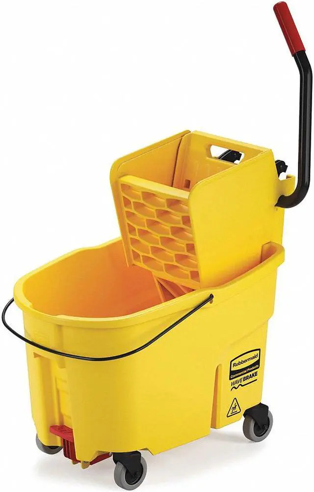 Main image of Yellow Polypropylene Mop Bucket and Wringer, 11 gal.