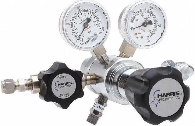 Alt view image 4 of 4 - HARRIS KH1093 High Purity Gas Regulator, Hydrogen, Methane, Two Stage,