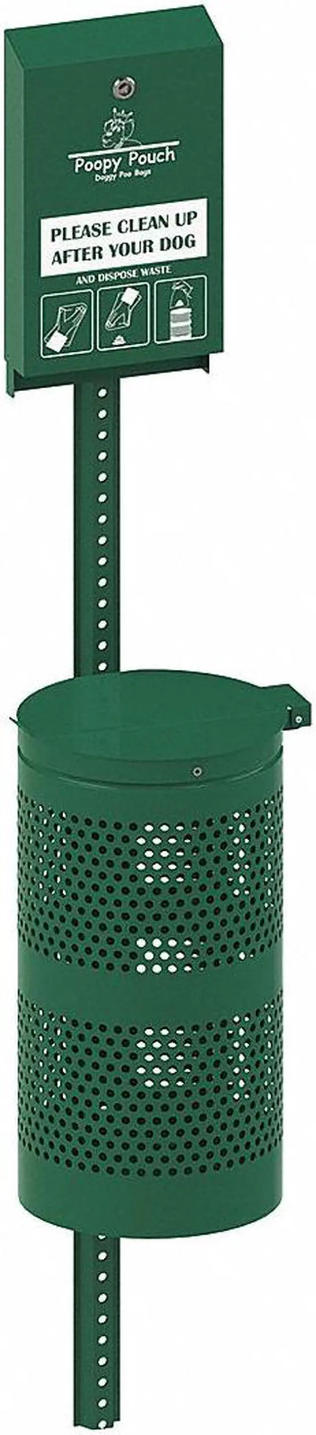 Alt view image 2 of 2 - POOPY POUCH PP-H-KIT Pet Waste Disp. Station,Green,3-1/2 gal.