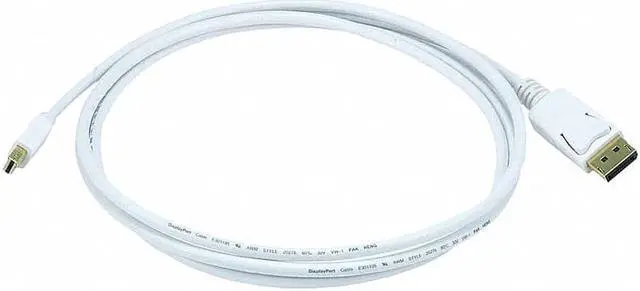 Alt view image 8 of 13 - Monoprice 6ft Gold Plated 32AWG Mini DisplayPort to DisplayPort Cable - White