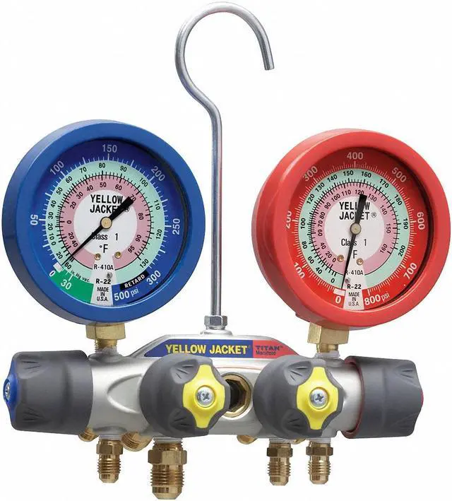 Main image of Yellow Jacket Mechanical Manifold Gauge Set,4-Valve  49973