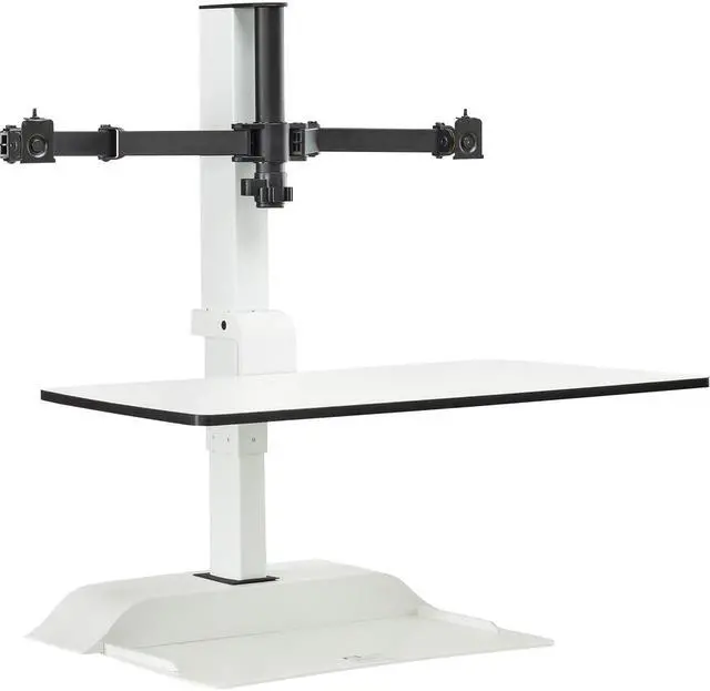 Alt view image 3 of 4 - Safco 2193WH Soar by Safco Electric Desktop Sit/Stand - Dual Monitor Arm
