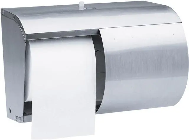 Alt view image 2 of 9 - KIMBERLY-CLARK PROFESSIONAL* 09606 Coreless Double Roll Bath Tissue Dispenser, 7.1" x 10.1" x 6.4", Stainless Steel