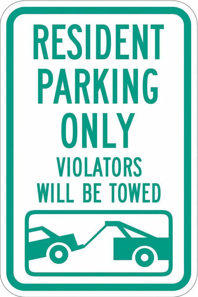 Main image of LYLE T1-1034-HI_12x18 Resident Parking Sign, 12" W, 18" H, English, Aluminum,