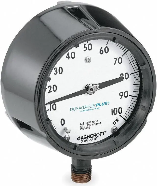 Alt view image 2 of 2 - ASHCROFT 451279SS04LXLL100 Pressure Gauge,0 to 100 psi,4-1/2In