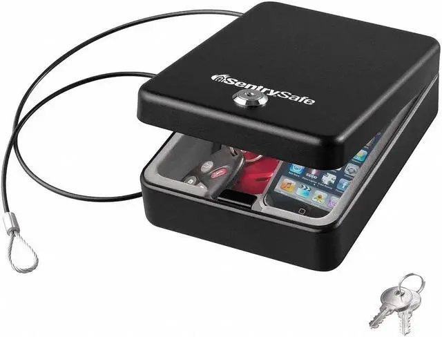 Alt view image 3 of 5 - Sentry Safe Portable Safe,0.05 cu ft,Black  P005K