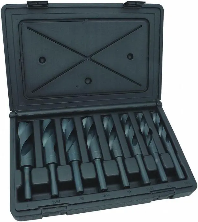 Alt view image 2 of 2 - CHICAGO-LATROBE 57840 8PC 1/2 Reduced Shank Silver & Deming Drill Set