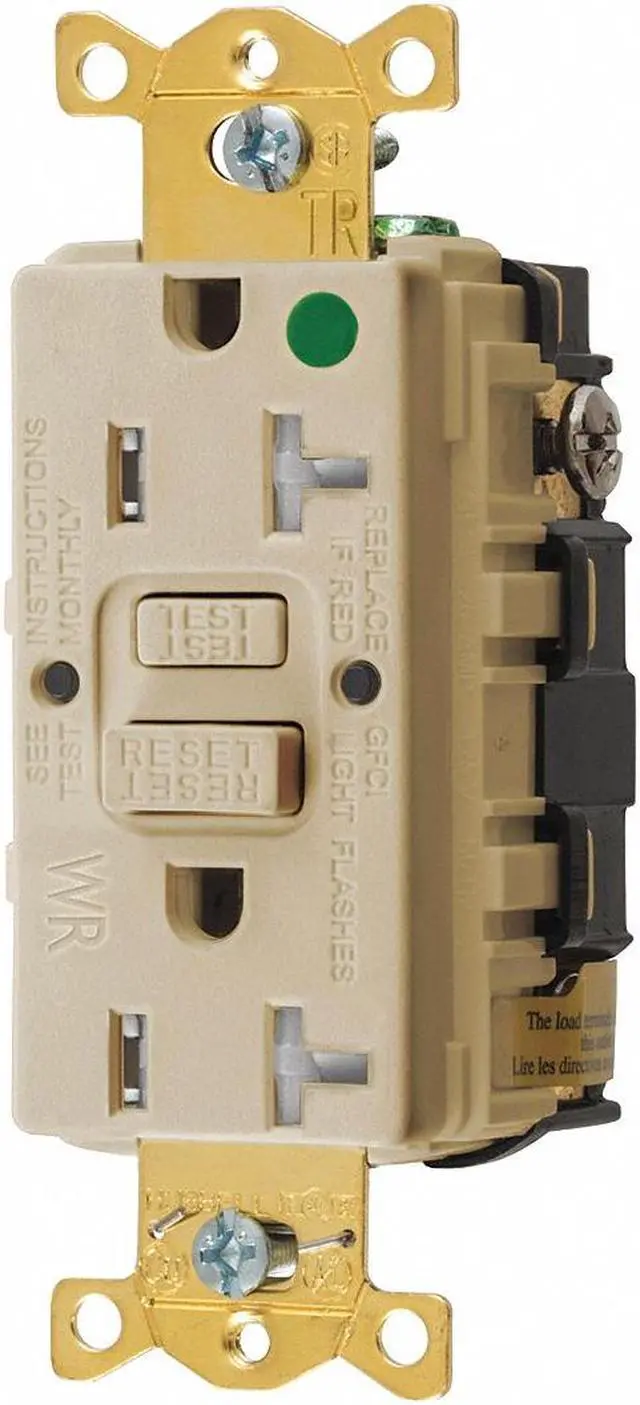 Main image of Hubbell Wiring Device-Kellems GFCI Receptacle,20A,125VAC,5-20R,Ivory  GFTWRST83I