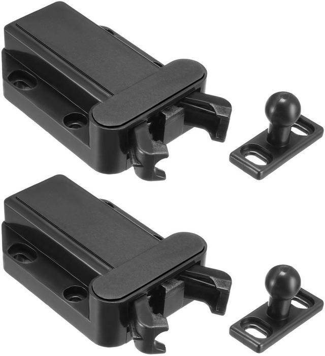 Main image of Push Open Latch Lock Touch Catch for Bedroom Cabinet Cupboard Drawer Black 2Pcs