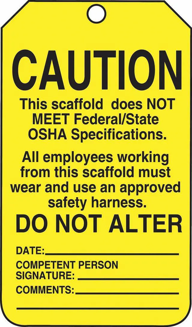 Alt view image 3 of 6 - ACCUFORM TSS102PTP Caut Tag,5-7/8 x 3-3/8 In,Bk/Yel,PK25