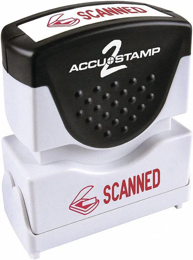 Alt view image 2 of 5 - Accustamp2 035605 1 5/8 x 1/2 Red Scanned Accustamp2 Shutter Stamp with Microban