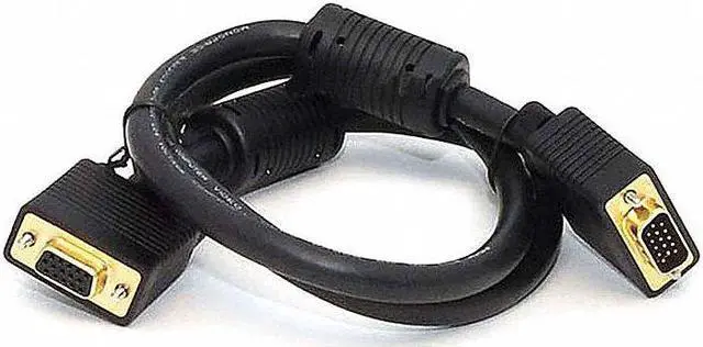 Alt view image 4 of 7 - Monoprice SVGA Super VGA M/F Monitor Cable - 3 Feet With ferrites | Gold Plated