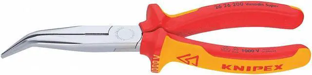 Main image of Knipex Bent Long Nose Plier,8" L,Serrated HAWA 26 26 200