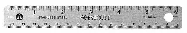 Alt view image 4 of 5 - Westcott Stainless Steel Office Ruler With Non Slip Cork Base 6" 10414